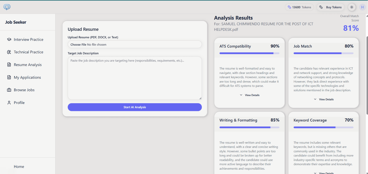 AI Resume Analysis Dashboard